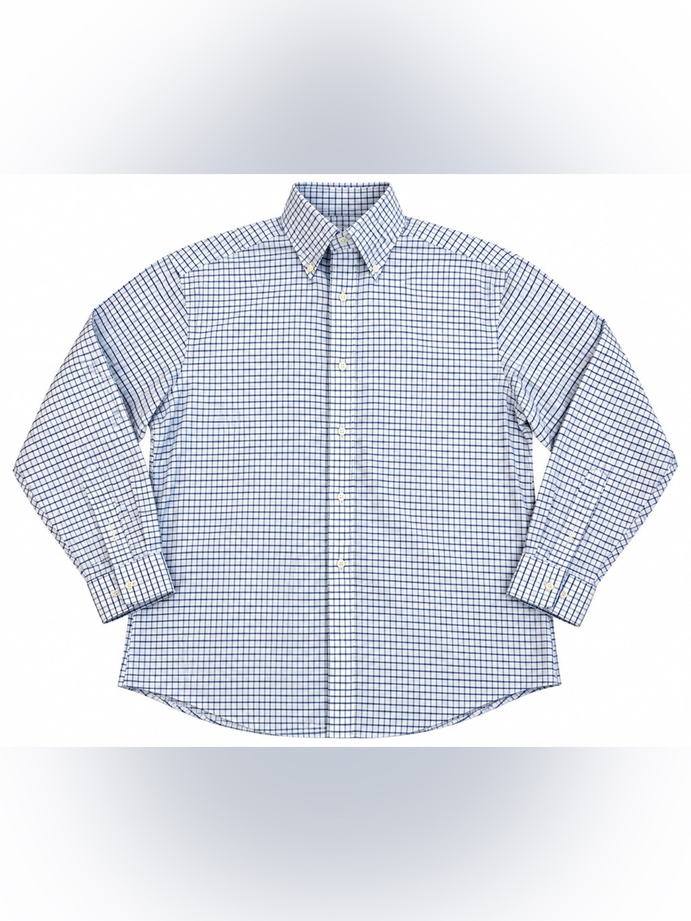 L.L.Bean Men’s 16.5-32 Traditional Fit Wrinkle Free Blue Check 100% Cotton Shirt